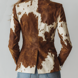 Agathe | Blazer Vintage Stampa Mucca Eco-Responsabile