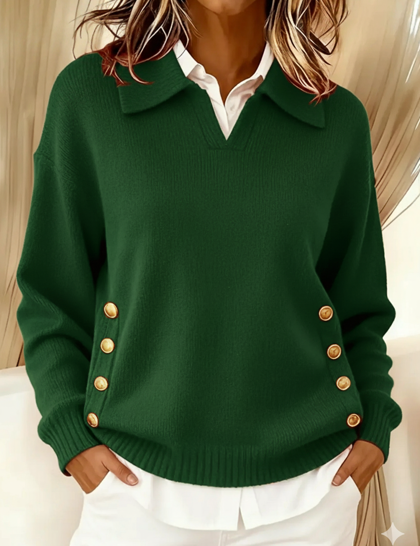 Vicenta | Maglione con Collo Polo e Bottoni