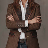 Gisèle | Blazer con Inserti a Zigzag Stampati