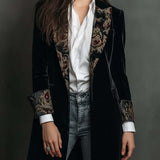 Léontine | Blazer Slim Fit Stampato Barocco Nero