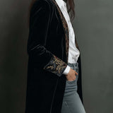 Léontine | Blazer Slim Fit Stampato Barocco Nero