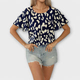 Evelyn - Blusa casual con scollatura rotonda