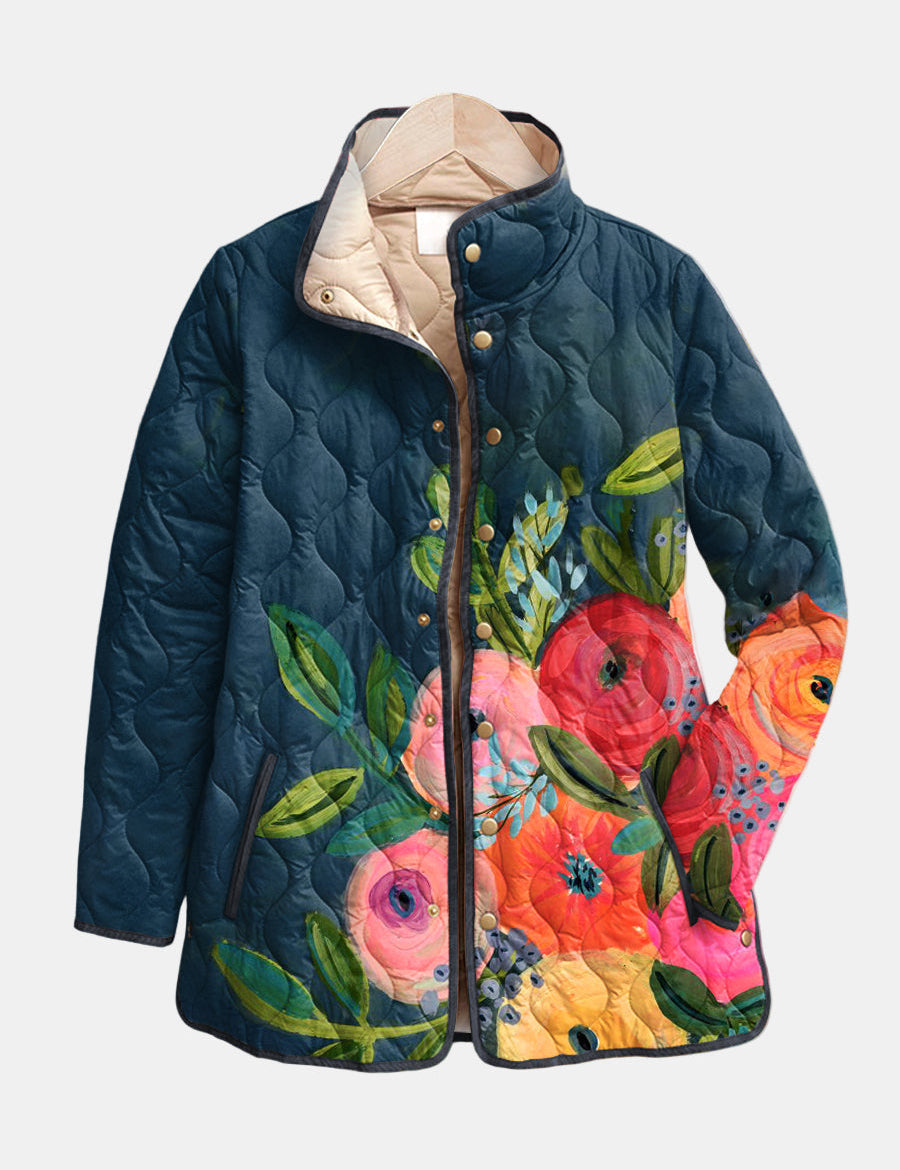 Cappotto Piumino Fiori Dipinti Camille