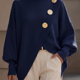Marisse | Maglione con Collo Alto e Bottoni
