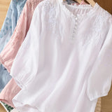 Cassiana - Blusa in Cotone e Lino