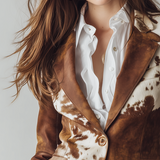 Agathe | Blazer Vintage Stampa Mucca Eco-Responsabile