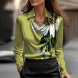 Inês - Blusa di Raso Lussuosa con Scollatura Morbida