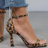 Júlia - Sandali con tacco alto e stampa leopardata