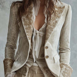 Constance | Blazer Ivoire Ricamato Tailleur