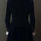Athénaïs | Giacca Lunga Ricamata Vintage Blu Marino