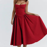 Sigrid | Vestito bustier senza maniche lunghezza midi