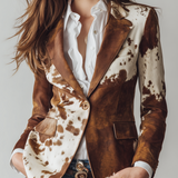 Agathe | Blazer Vintage Stampa Mucca Eco-Responsabile