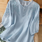 Cassiana - Blusa in Cotone e Lino