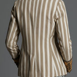 Suzanne | Blazer Bohemien a Righe con Collo Stampato