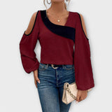 Scarlatto - Blusa con scollo quadrato