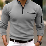 Polo con zip a maniche lunghe Gusteous da uomo