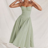 Sigrid | Vestito bustier senza maniche lunghezza midi