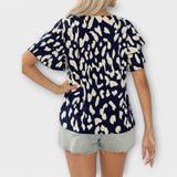 Evelyn - Blusa casual con scollatura rotonda