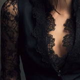 Noémie | Giacca Nera con Maniche Semi-Transparenti