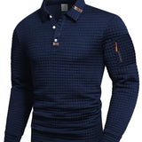 Polo Slim Fit Testurizzato da Uomo con Tasca sulla Manica con Zip