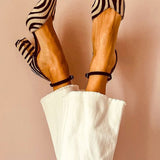 Zebrina - Sandali con tacco medio e motivo zebra