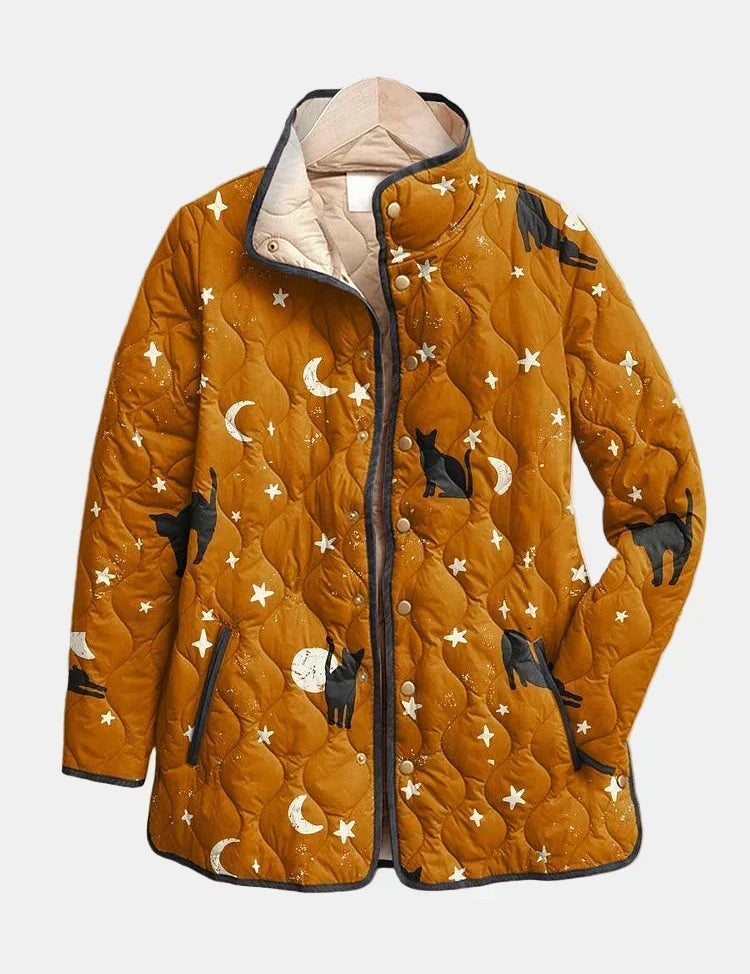 Cappotto Imbottito con Gatti e Stelle Nicole