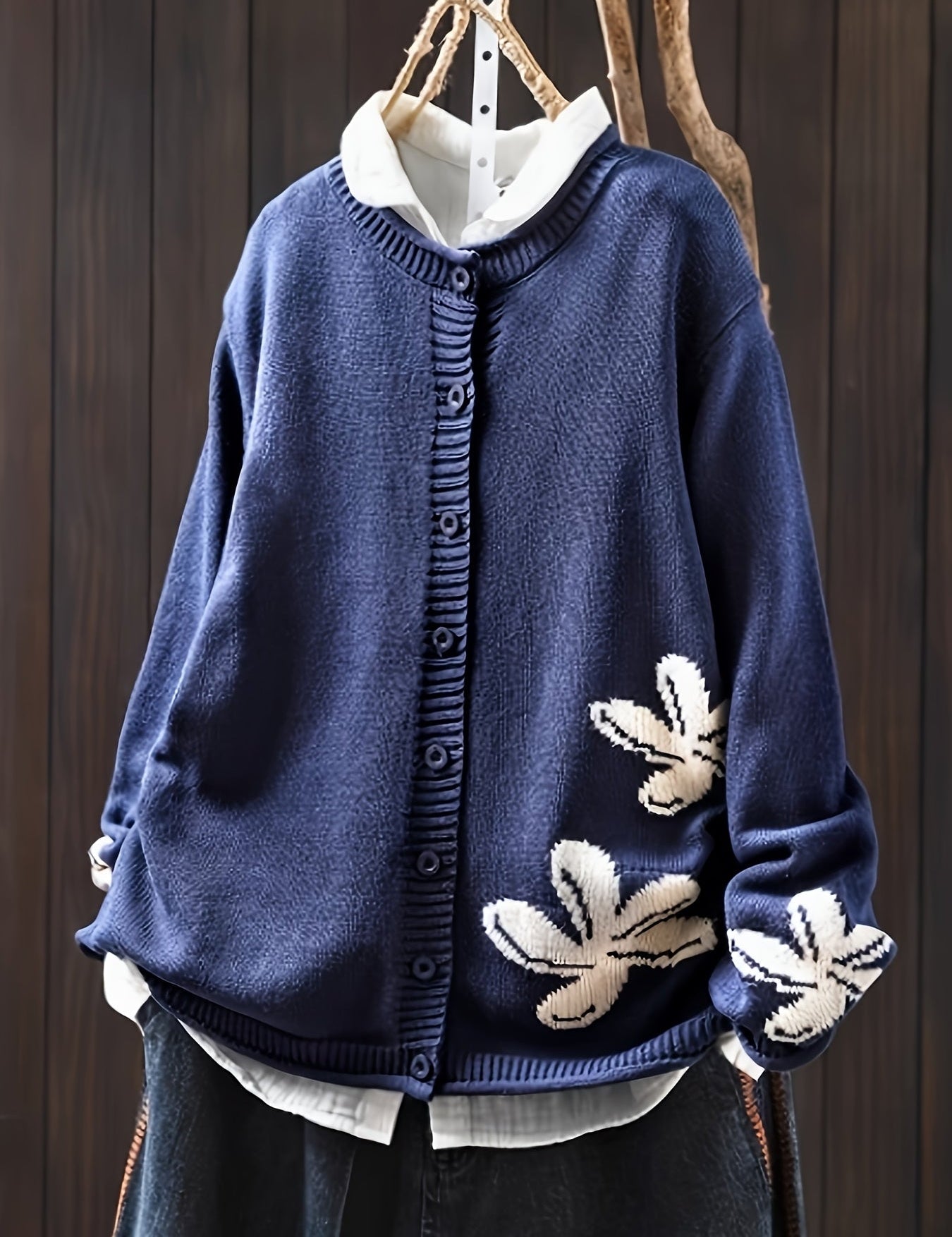 Safira - Cardigan con Motivo Floreale