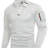 Polo Slim Fit Testurizzato da Uomo con Tasca sulla Manica con Zip