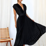 Selina | Vestito senza maniche con pieghe e zip