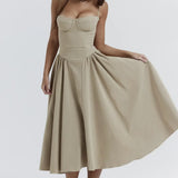 Sigrid | Vestito bustier senza maniche lunghezza midi