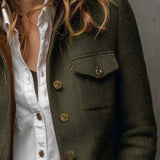 Honorine | Blazer Vintage Chevron con Bordature Contrastanti
