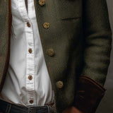 Honorine | Blazer Vintage Chevron con Bordature Contrastanti