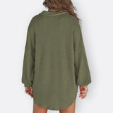Inês - Blusa Tunica Leggera Scollatura a V con Bottoni