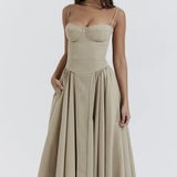Sigrid | Vestito bustier senza maniche lunghezza midi