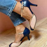 Aléssia - Scarpe con cinturino a T colorate e confortevoli con punta rotonda