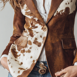 Agathe | Blazer Vintage Stampa Mucca Eco-Responsabile