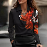 Inês - Blusa di Raso Lussuosa con Scollatura Morbida