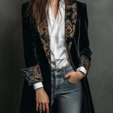 Léontine | Blazer Slim Fit Stampato Barocco Nero