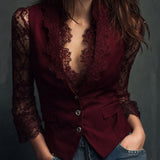 Noémie | Giacca Nera con Maniche Semi-Transparenti