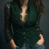 Noémie | Giacca Nera con Maniche Semi-Transparenti
