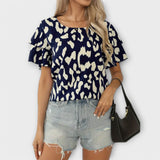 Evelyn - Blusa casual con scollatura rotonda