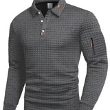 Polo Slim Fit Testurizzato da Uomo con Tasca sulla Manica con Zip