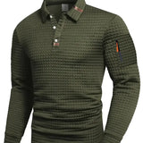 Polo Slim Fit Testurizzato da Uomo con Tasca sulla Manica con Zip
