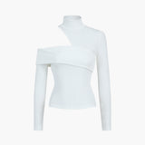 Ginevra | Top Asimmetrico con Collo Alto