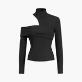Ginevra | Top Asimmetrico con Collo Alto