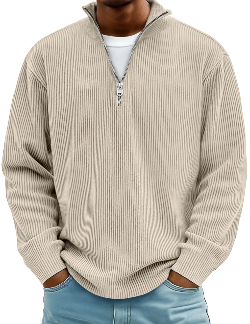 Owen | Maglione in Velluto a Coste con Zip