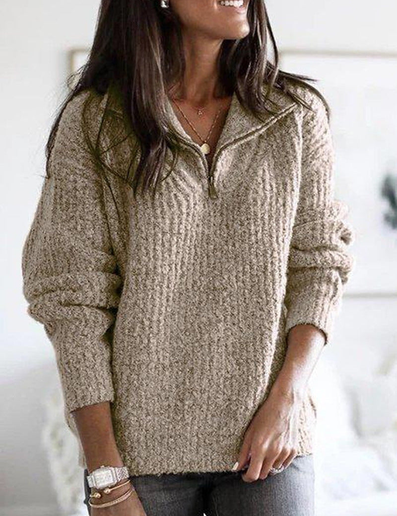 Greta | Maglione Relaxato con Zip a Due Vie