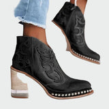 Botas in pelle ricamate