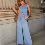 Felicia | Completo in denim elegante