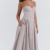 Sigrid | Vestito bustier senza maniche lunghezza midi